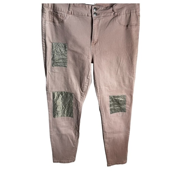 Cello Mauve Patches Skinny Jeggings - Picture 1 of 6